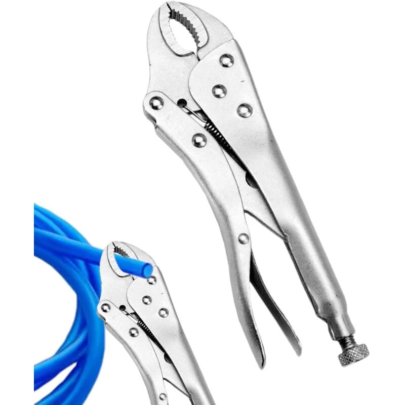 Feststellzange mit gebogenen Backen, 5-Zoll-Feststellzange – C-förmiger Bolzenschneider Kraftschlüssel mit fester runder Öffnung, Klemmschlüssel,