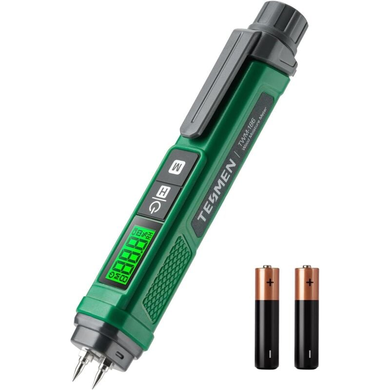 Feuchtigkeitstester, Tragbares Stift-Feuchtigkeitsmessgerät, 2 Modi Stift-Feuchtigkeitsmessgerät, 7 Kalibrierungsskalen für Holz, Brennholz, Bauholz,