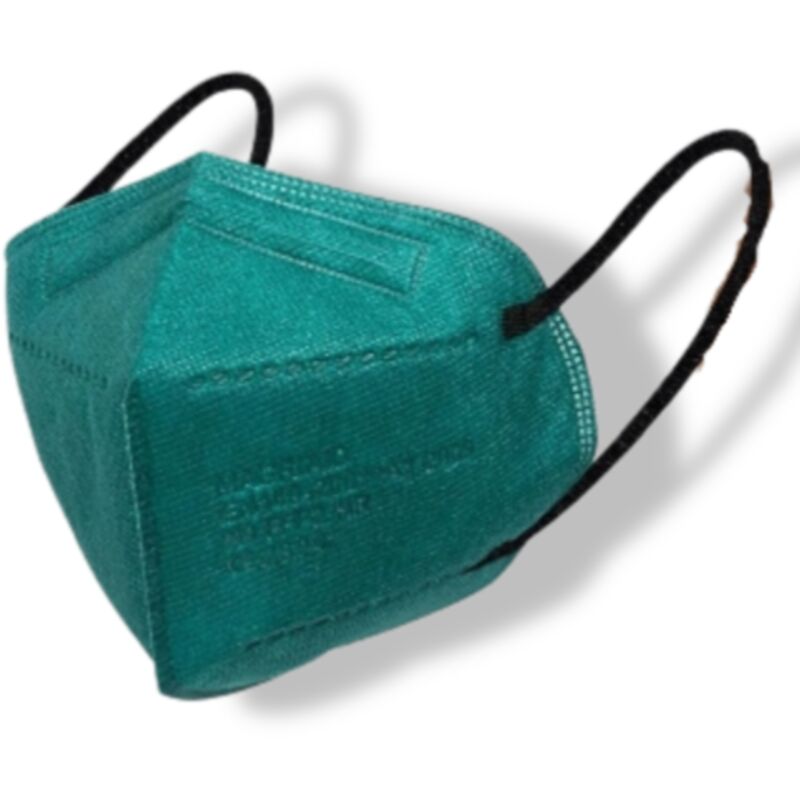 FFP2 Schutzmaske 5-lagig 3D Grün mit verstellbarem Clip CE