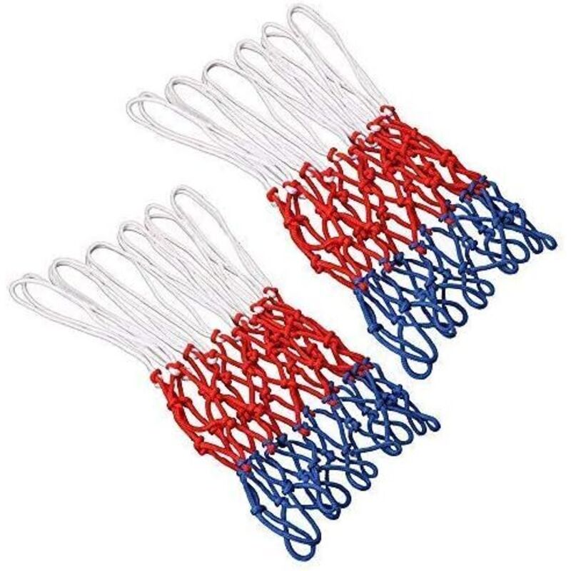 2 Stück Professionelles Basketballnetz, Basketball-Ersatznetz, Basketballkorbnetz, Basketballkorb, 3 Farben, Outdoor-Basketballkorbnetz FDC