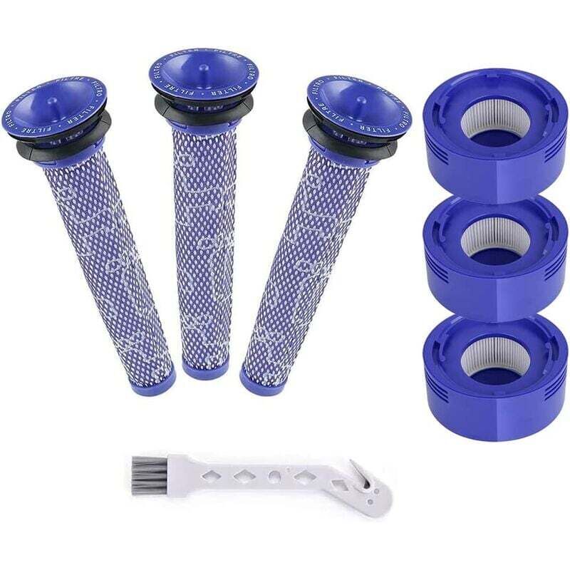 Filtre pour Dyson V7 et V8,Reehi iltres de Rechange aspirateur pour Dyson,Absolute et Animal, 3 Post-filtres HEPA et 3 pré-filtres pour Dyson V7 et V8