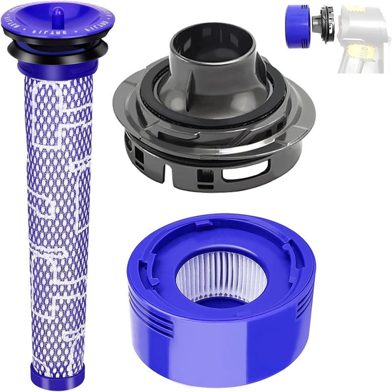 Filterzubehör für Dyson V7 V8 Staubsauger, hintere Motorabdeckung + hinterer Filter + Ersatzfilterset für Dyson V7 V8 Staubsauger