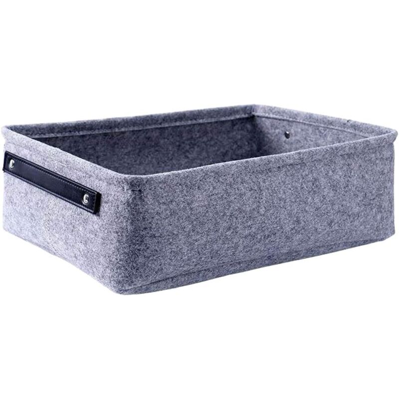 Ulisem - Filz Aufbewahrungskorb Aufbewahrungsbehälter mit Griff Würfel Aufbewahrungsbox für Schlüssel Kosmetik Spielzeug Toilettenartikel Hellgrau s
