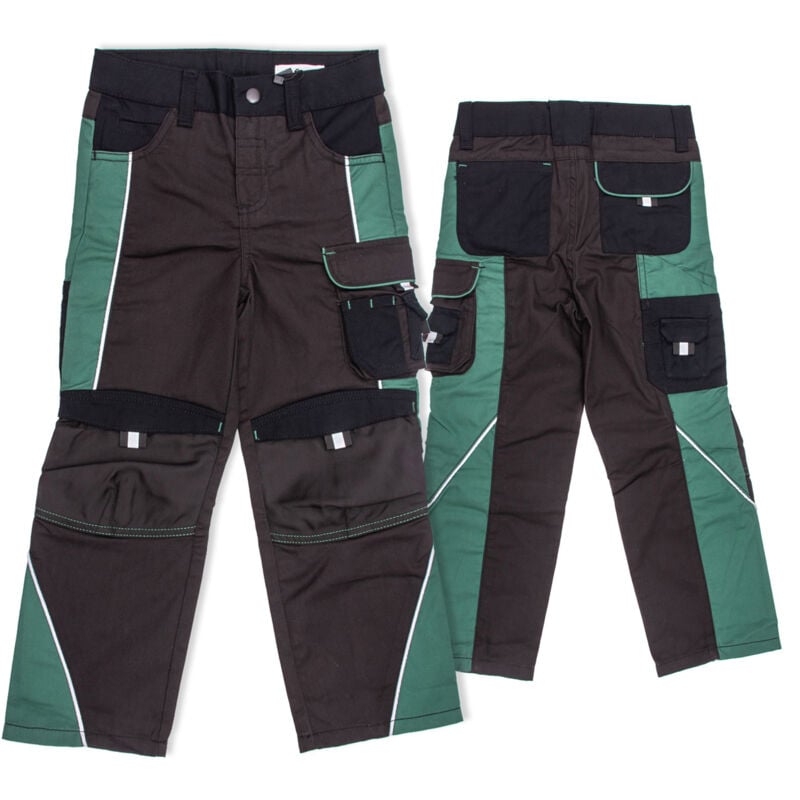 FIRI Kinder-Arbeitshose mit verstärkten Knien FIRI Kinder-Arbeitshose mit Verstellung, Schwarz 110/116