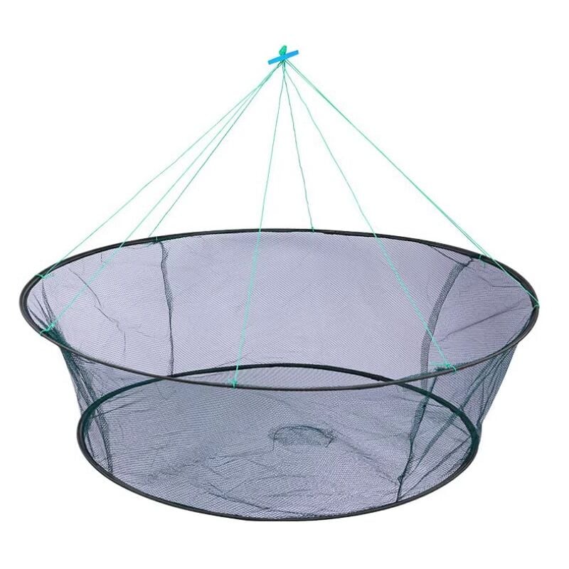 Fischkorb Durchmesser 80CM Garnelenköder Krabben Garnelen Dock Port Teich Vertikales Ufernetz Bequem zu verwendender Angelschutz