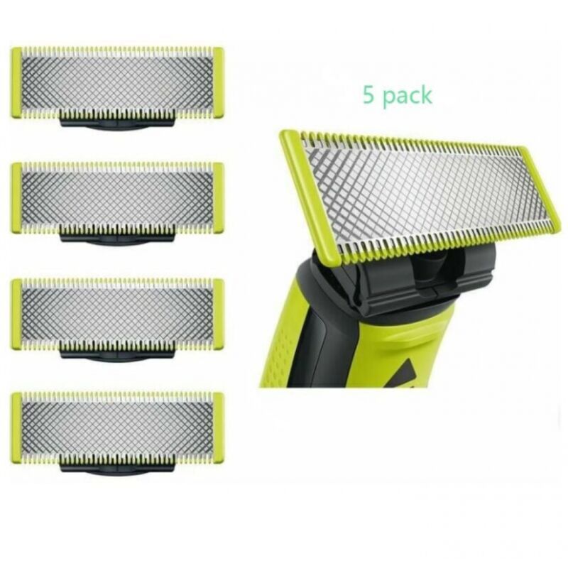 Fit für Philips OneBlade – Ersatzklingen, für OneBlade Elektrorasierer/Trimmer, robuster Edelstahl, Trimmen, Stylen & Rasieren, 5er-Pack