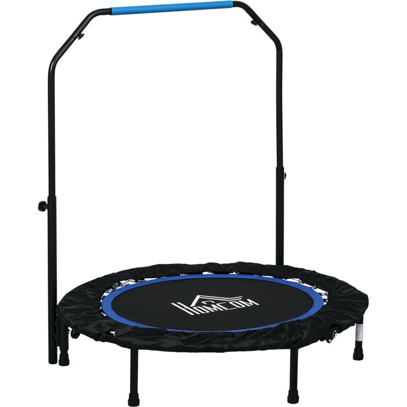 102 cm Fitness-Trampolin, Faltbares Mini-Trampolin mit vierfach höhenverstellbarem Haltegriff, Fitness-Rebounder für Erwachsene, bis 100 kg,