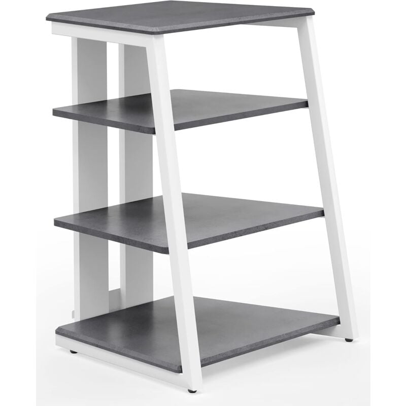 Fitueyes - Design HiFi Rack aus Holz und Stahl, tv Rack mit verstellbaren Ablagen & Kabelmanagement, HiFi Regal f¨¹r DVD-Player Stereoanlagen