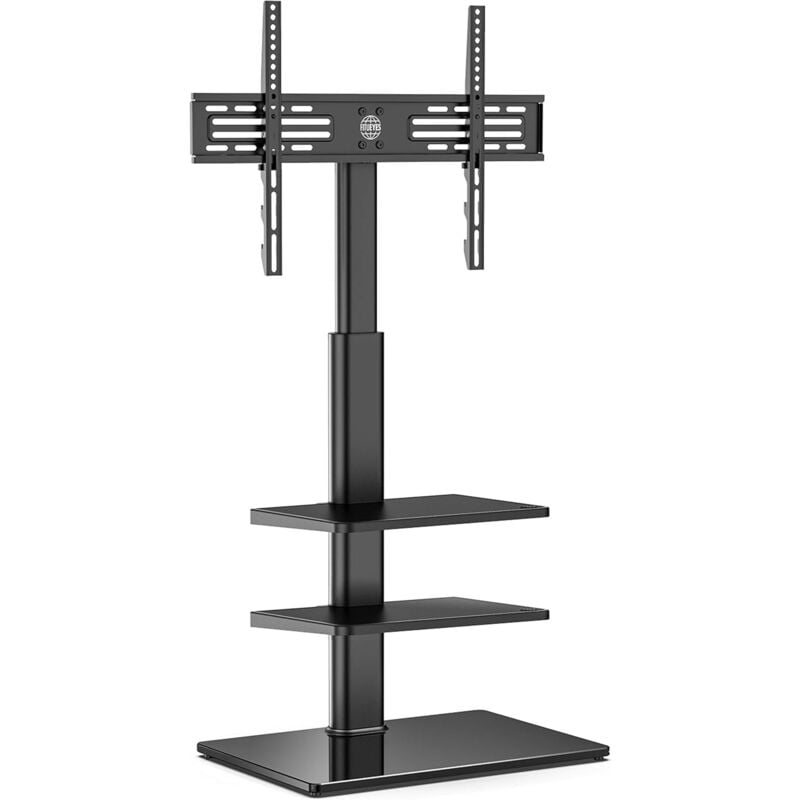 Fitueyes - tv Stnder tv Bodenstnder 3 Ablagen Standfu Fernsehstand mit Regal hhenverstellbar schwenkbar f¨¹r 32 bis 60 Zoll Flach & Curved Fernseher