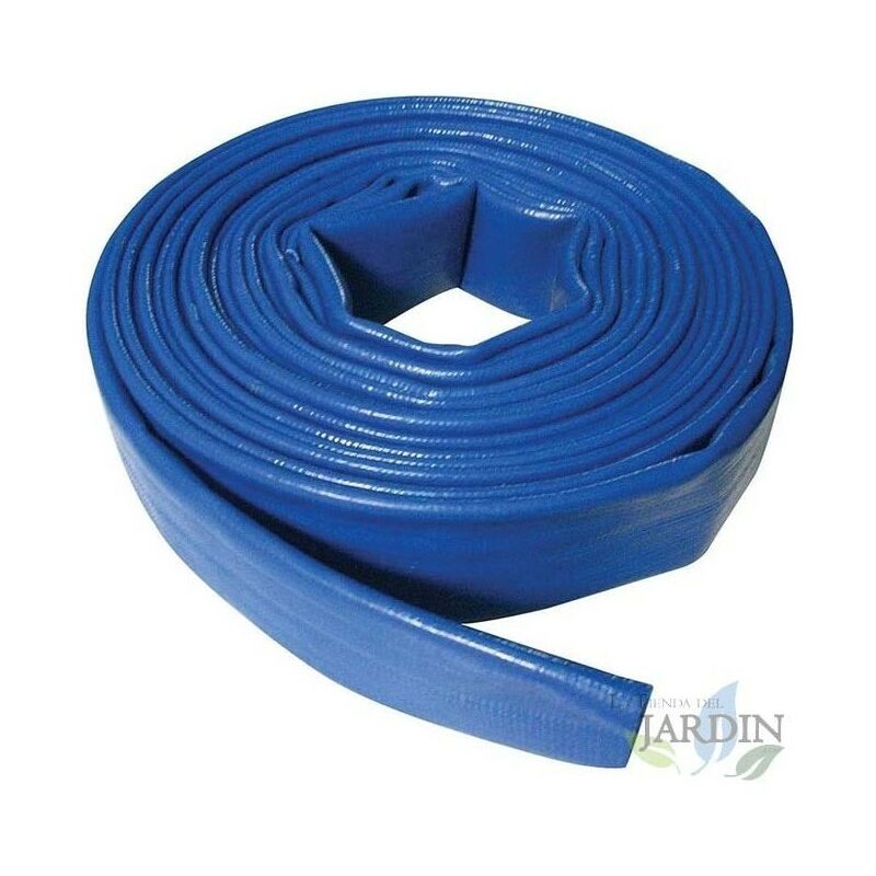 Flachschlauch 25 mm 100 Meter für Wasserableitung, Polyester-PVC-Blaugummi Layflat für Feuer und Pools (1 Zoll)