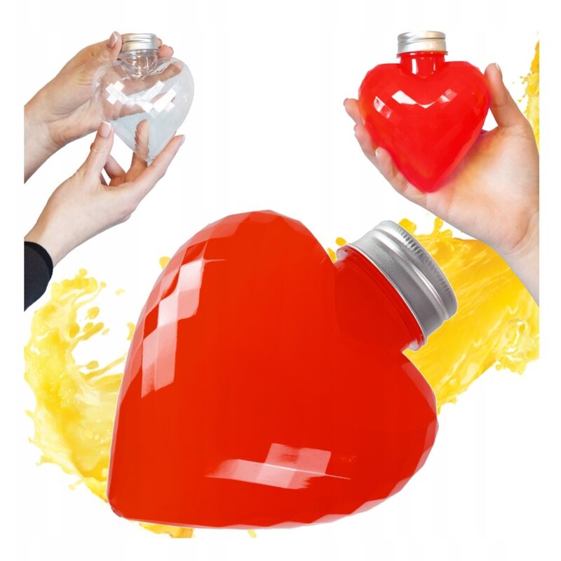 Flasche für Saft, Wasser, Alkohol, Geschenk, Süßigkeiten, dekorative Flasche in Herzform, 300 ml
