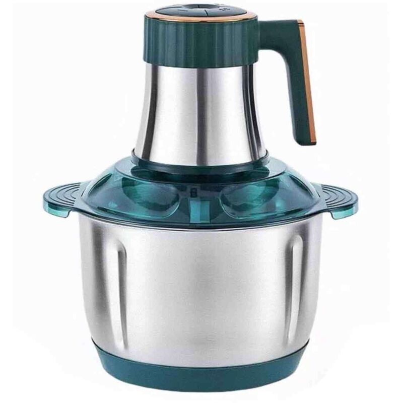 Fleischwolf, 5 l, 500 W, Fleischwolf für Fleisch, Gemüse, Obst und Nüsse, Lebensmittelwolf, Mahlbehälter aus Edelstahl (dunkelgrün)