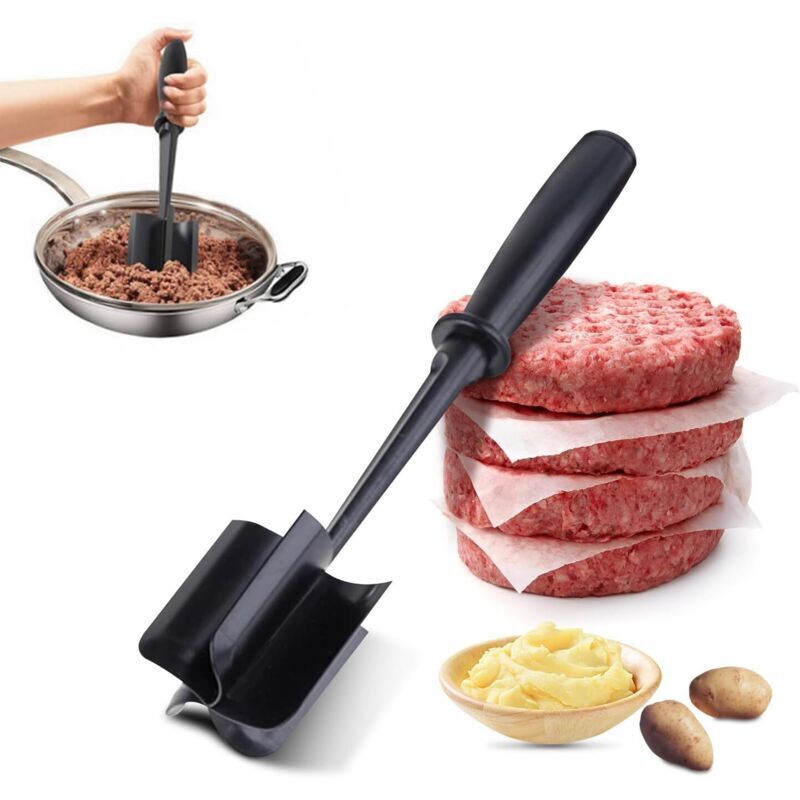 Fleischwolf für Rinderhackfleisch, hitzebeständiger Hamburger-Fleischwolf, 5 gebogene Klingen, Hackfleischwolf, antihaftbeschichteter