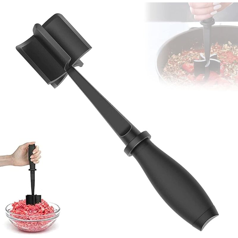 Fleischwolf, Hamburgerwolf, hochwertiges hitzebeständiges Küchenutensil, Rindfleisch-/Fleischwolf, Fleisch-/Kartoffelstampfer, Hamburgerwender