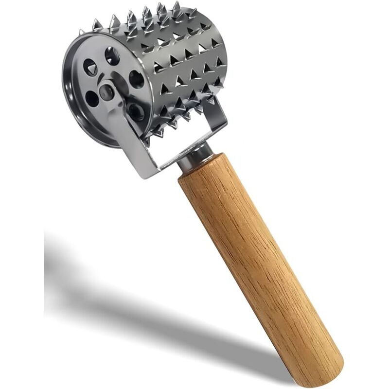 Fleischzartmacher aus Edelstahl, rollender, gewürzter Fleischzartmacher, Schnitzel- und Steakzartmacher, Küchenzartmacher für Steak, Hähnchen, Fisch