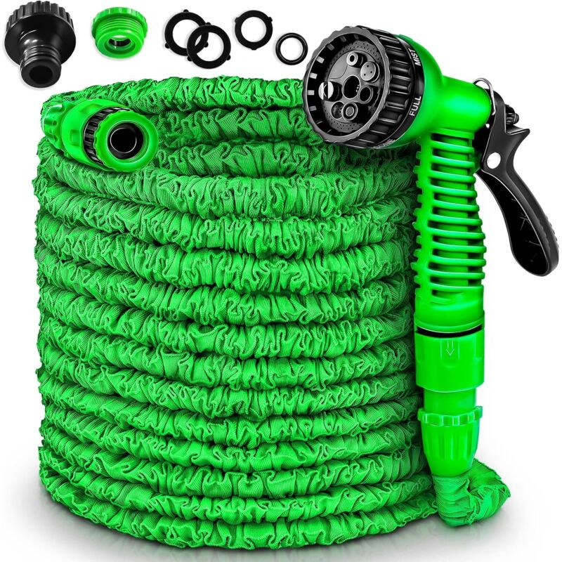 Memkey - Flexibler und erweiterbarer Gartenschlauch, einziehbarer Gartenschlauch (7,5 m)