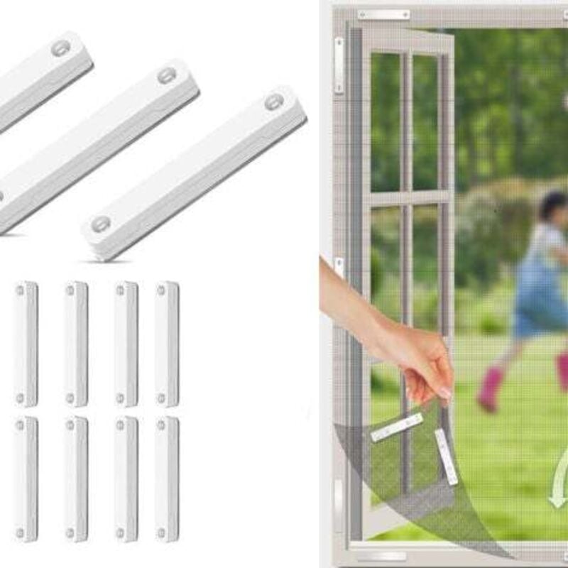 Jn.songs - Fliegengitter Fenster Magnet, Fenster Magnetverschluss für Innen und Außen Insektenschutz Magnet Set - 8 Stück Weiß