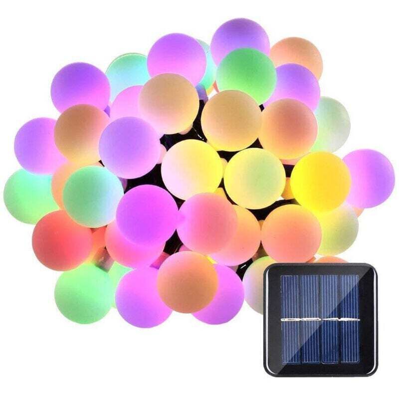FlkwoH Solar-Lichterkette für draußen, 11 m, 60 LEDs, Solar-Lichterkette, IP65, wasserdicht, mit 8 Modi, Solar-Lichterkette für draußen und drinnen,
