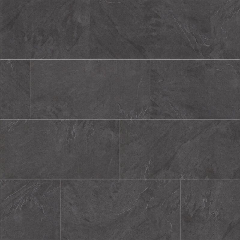 FLOORNOVO Neuheit Klickfliese ohne Verkleben 600 x 294 x 9 mm die erste Fliese zum Klicken Kalkstein Schieferoptik Supermatt Grau Bodenbelag