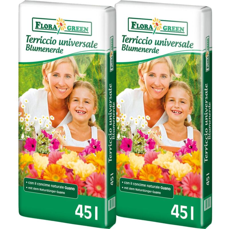 Floragard FloraGreen Blumenerde mit Guano, Pflanzerde, Gartenerde, Kübelpflanzenerde, Topferde