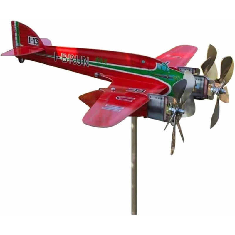 Flugzeug-Windmühle, Metall-Flugzeug-Modellier-Windmühle, Flugzeug-Wetterfahne, Flugzeug-Windrichtungsanzeiger für Hof- und Gartendekoration