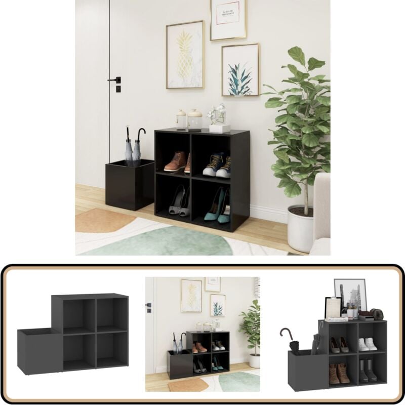 Vidaxl - Flur-Schuhschrank Grau 105x35,5x70 cm Holzwerkstoff - Flur-Schuhschrank - Schuhschrank - Holzwerkstoffmöbel - Garderobe - Schrank