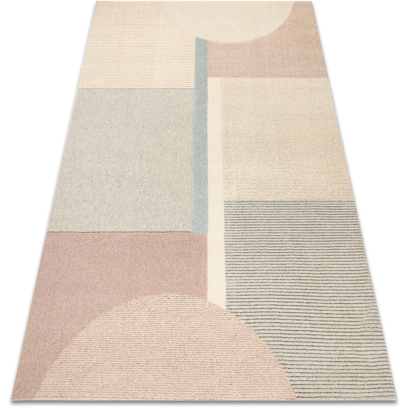 Flux 461.1.AE990 Wollteppich osta - Geometrisch, Strukturell, Loft creme / beige beige 80x140 cm