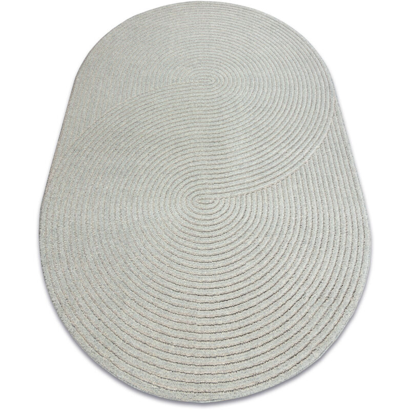Flux Oval 461.67.AE503 Wollteppich osta - Geometrisch, Strukturell, Loft blau / creme blue 160x230 cm