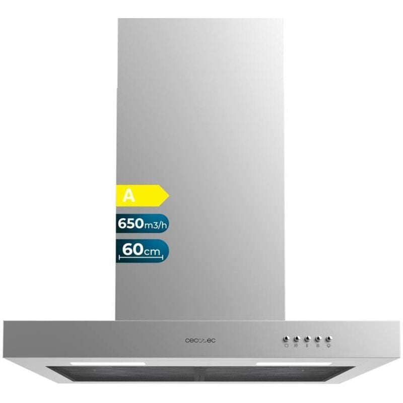 Cecotec - Flux tm 606500 inox t bolero flux Haube a de 60cm de breit, Ausführung in Edelstahl, Absaugung 650m3/h, Motor 165w, Klasse a, mechanische