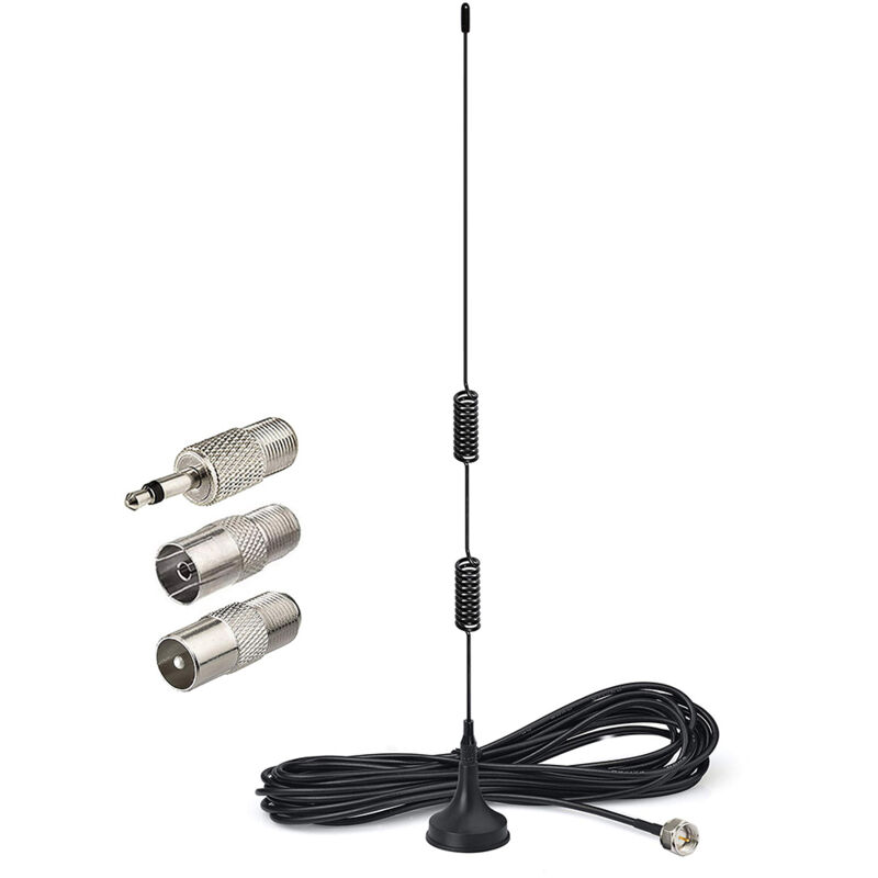 FM-Radioantenne mit Magnetfuß, 3 m Verlängerungskabel, Digitalradio, Bluetooth-Stereoempfänger, Audio-/Video-Receiver, Heimkino-Receiver