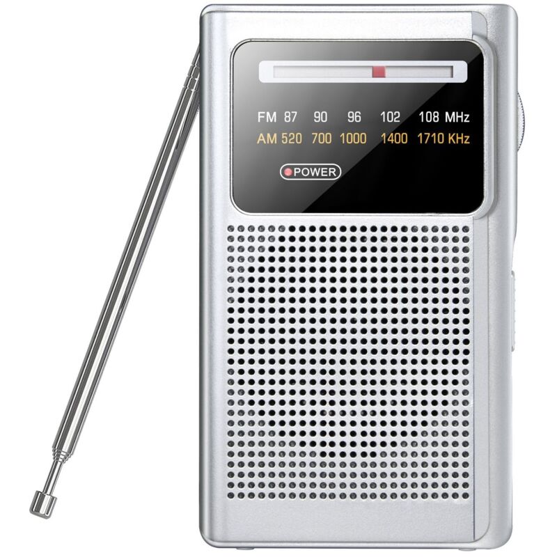 Tragbares FM/AM(MW)-Radio, Mini-Transistorradio, Abstimmknopf mit Signalanzeige, hervorragender Empfang, Kopfhöreranschluss, tragbares Mini-Radio,