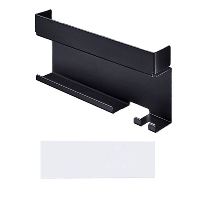 Föhn- und Styler-Halter, Wandmontage, Schwarz, Badezimmer-Organizer, selbstklebendes Haaraufbewahrungsregal