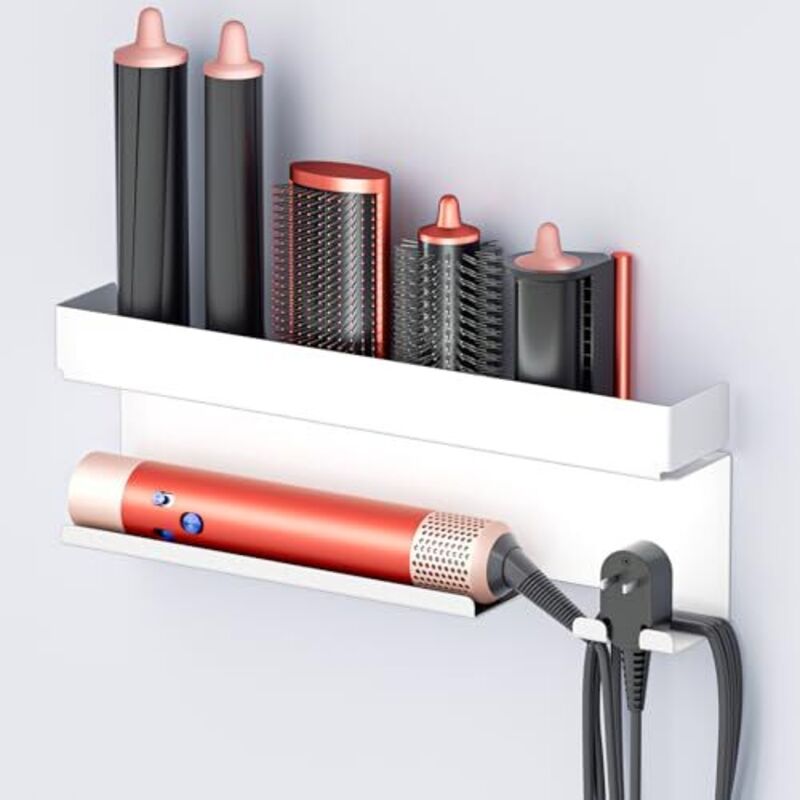 Föhnhalter Wand Ohne Bohren, Glätteisen Halterung, Föhn Halterung für Glätteisen Lockenstab Styler Zubehör, Fönhalter Wandhalterung, Fönhalterung Bad
