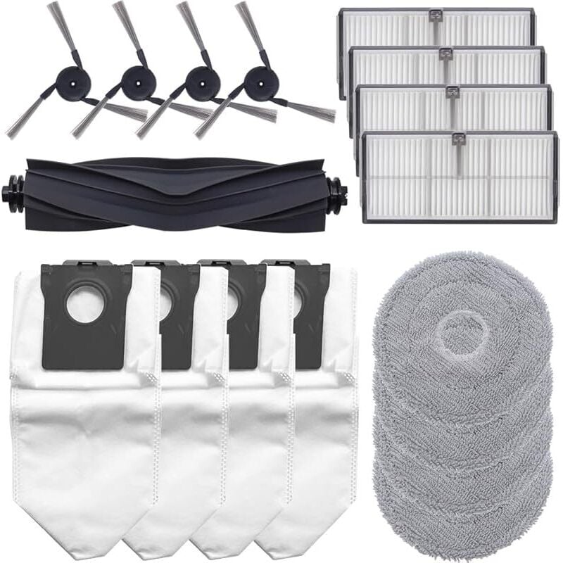 FOREHILL 17-teiliges Zubehörset für die Saugroboter Dreame X40 Ultra / X40 Ultra Complete / L40 Ultra. 1 Hauptbürste, 4 Filter, 4 Beutel