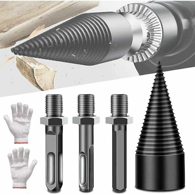 42 mm Holzspaltbohrer, Multifunktionsbohrer zum Spalten von Brennholz