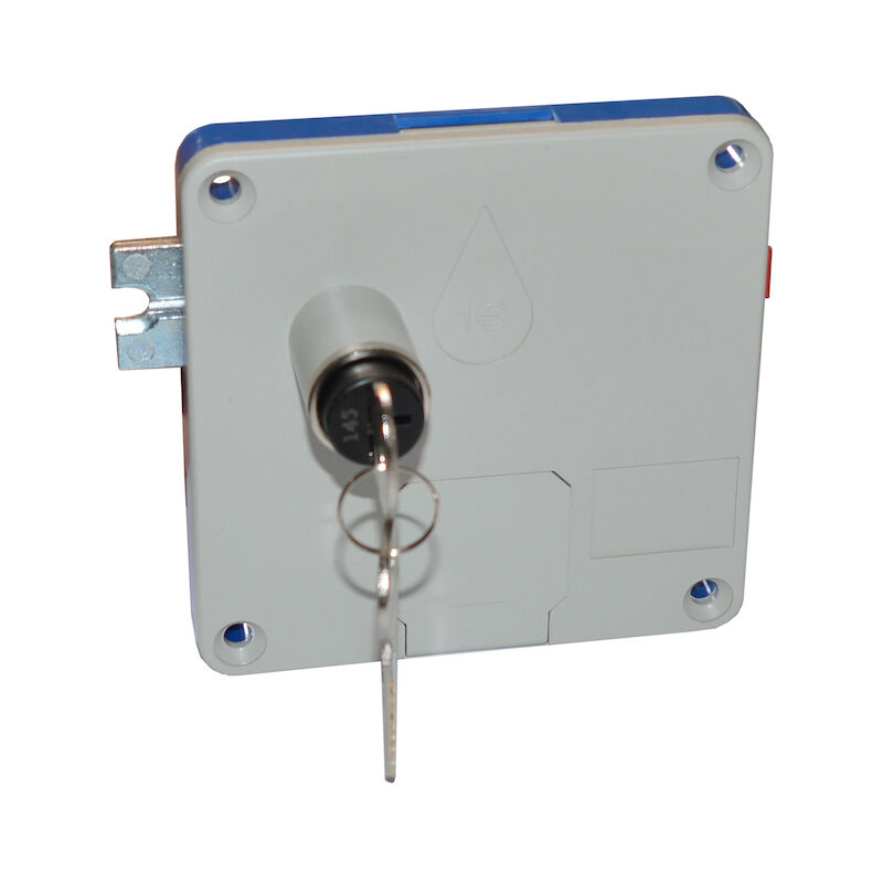 BMB - Format Club d Münzpfandchloss m. Zylinder u. 2 Schlüssel, für 1€ Münzen, links