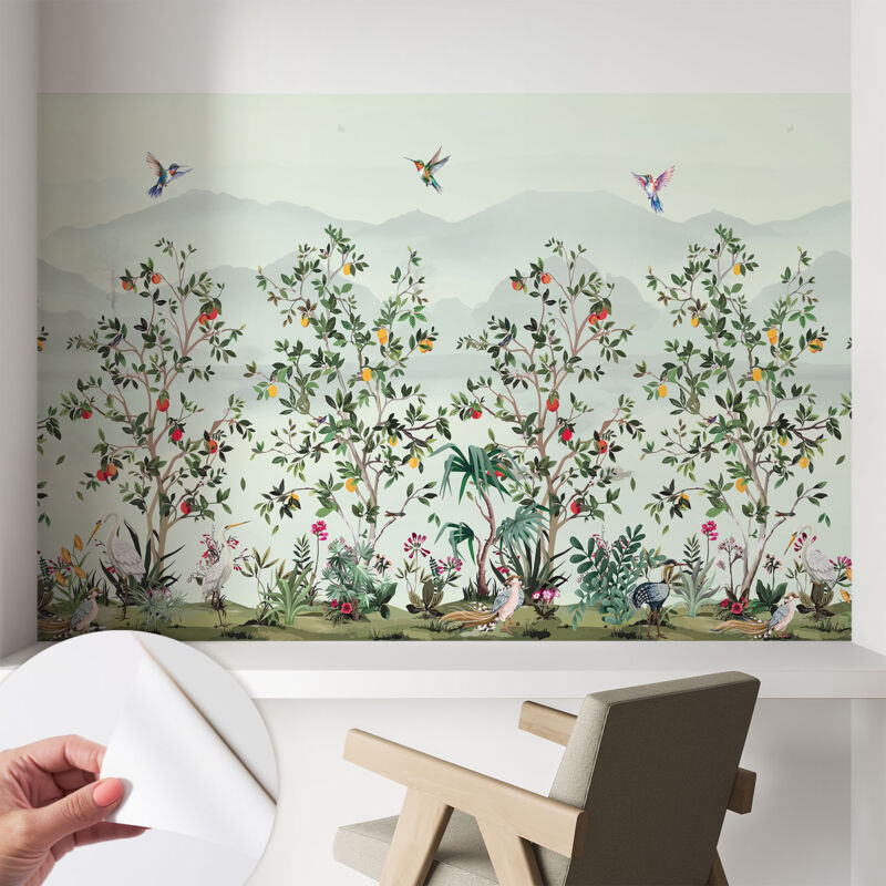 Fototapete Selbstklebend - Wandtattoo - leicht anzubringen - Wandverkleidung Exotische Bäume 104x70 cm