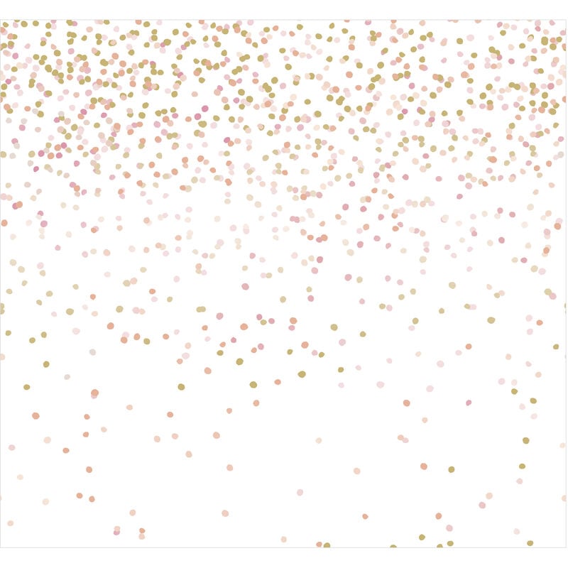 Art For The Home - Fototapete Vliestapete Confetti Rosa/Gold 300x280cm