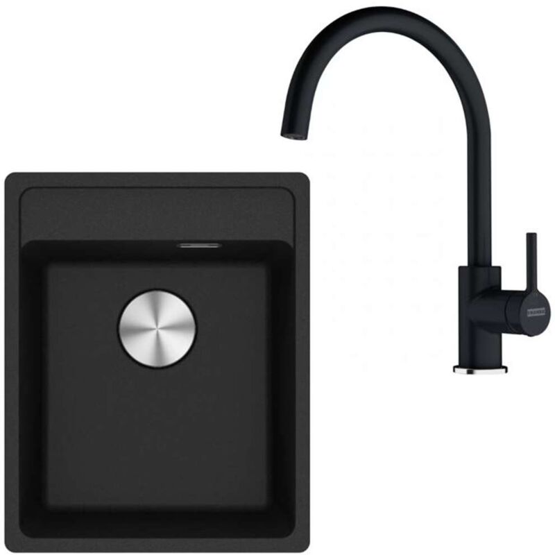 Franke Sets - Küchenset G273O, Fragranitspüle MRG 610-37 RTL und Armatur FC 6018.071, Onyx 114.0700.783
