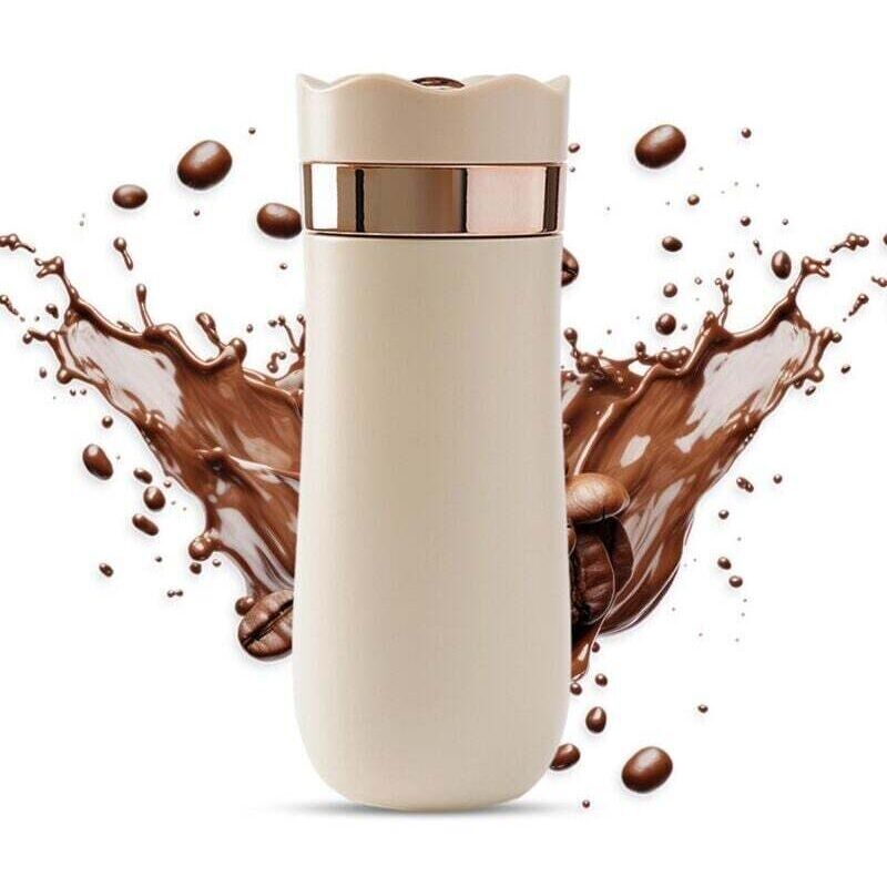 French-Press-Kaffeemaschine mit Filtern, Thermoskanne, doppelwandig isoliert, tragbare Kaffeemaschine und Thermoskanne