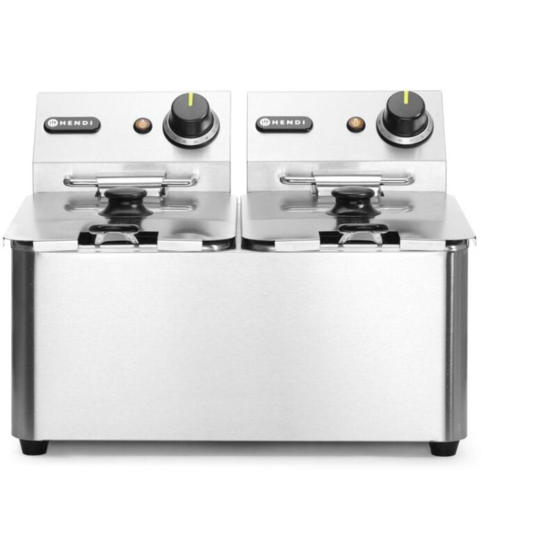 Hendi - Friteuse Kitchen Line - 2x4L, Kitchen Line, 8L, 230V/6000W, 470x380x(H)315mm