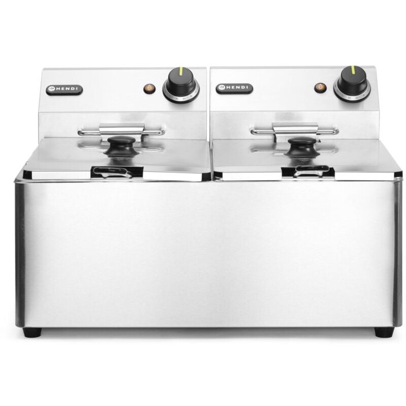 Hendi - Fritteuse Kitchen Line - 2x8L, Kitchen Line, 16L, 230V/7000W, 542x430x(H)351mm