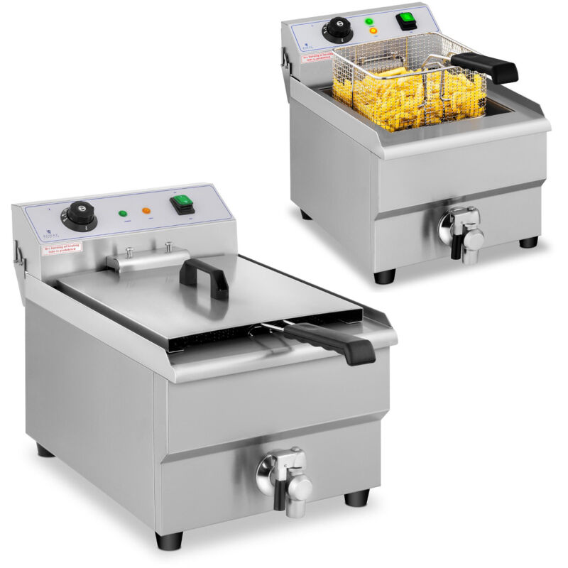 Royal Catering - Friteuse Edelstahl Elektro Fritteuse 230 v Kapazität 16 l Kaltzone 3500 w