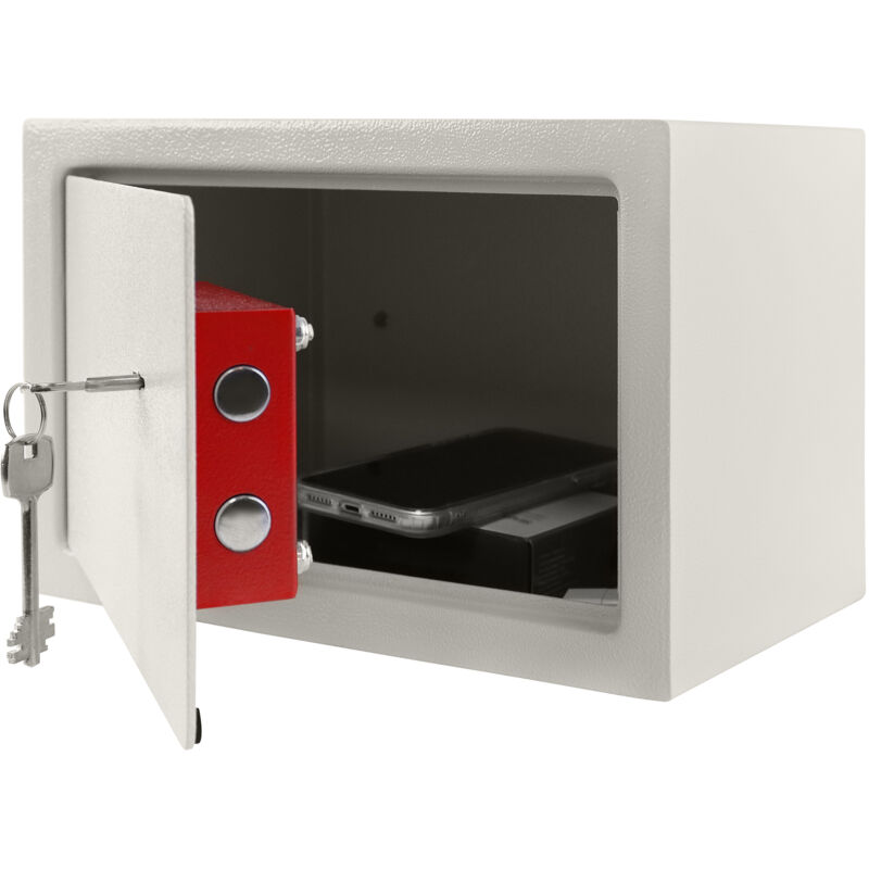 Froadp Safe Tresor Möbeltresor mit Doppelbartschloss, 2 x Schlüssel und Befestigungsschrauben Homesafe Wandsafe Sicherheitsbox Geldschrank für Haus