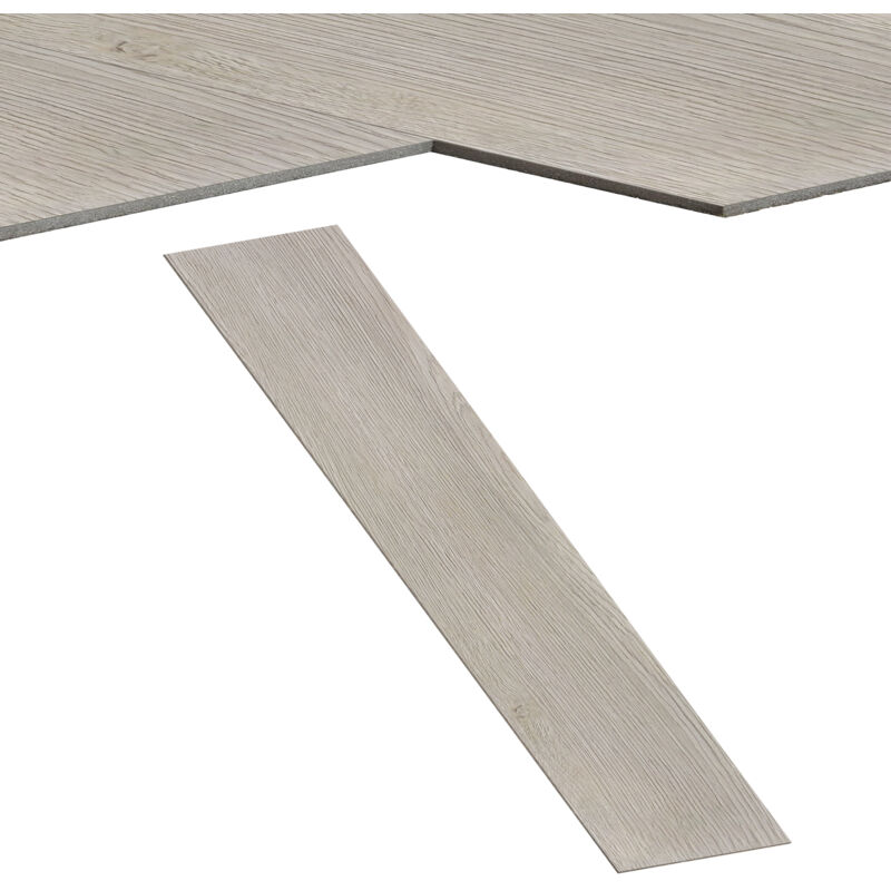 Froadp 2,5m² Selbstklebende PVC-Bodenbelag Vinylboden Tapete Holzoptik Klebefolie Zuschneidbar Bodenfliesen 18 Stück Vinyl-Fußböden Set (Eiche Weiß)