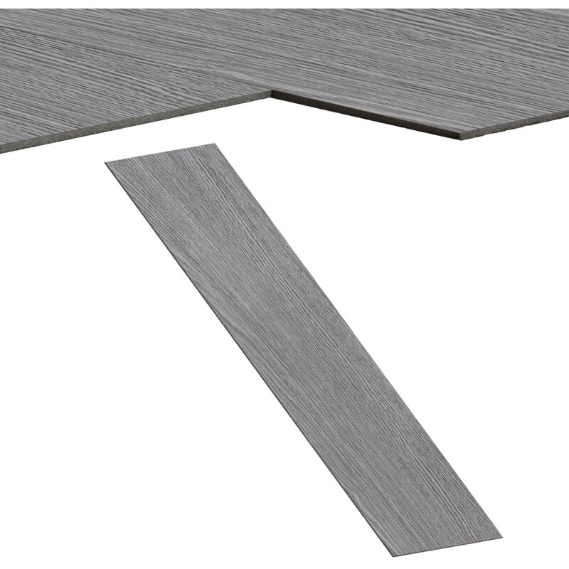 Froadp 2,5m² Selbstklebende PVC-Bodenbelag Vinylboden Tapete Holzoptik Klebefolie Zuschneidbar Bodenfliesen 18 Stück Vinyl-Fußböden Set (Eiche Nacht)