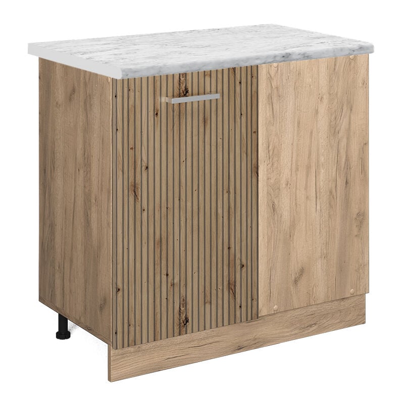 Vicco - Eckunterschrank R-Line, Artisan-Eiche, 86 cm ap Marmor