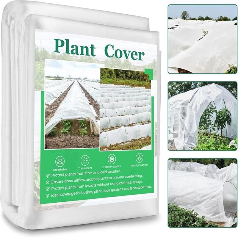 Frostschutzdecke für Pflanzen im Freien, 3 x 15 m, Winterbaum-Frostschutz, Pflanzen-Frostschutz, Garten-Floating-Decke, weiß
