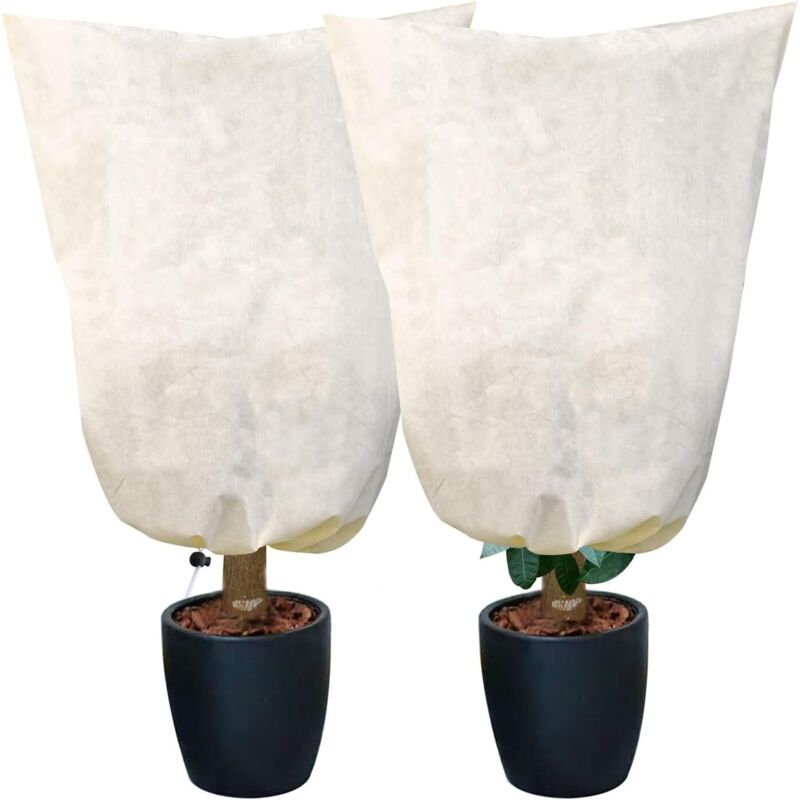 Frostschutzhaube für Pflanzen 2 Stück, Pflanzen Winterschutz,Abdeckung Pflanzen Winter Pflanzenschutzsack mit Zugband Pflanzenabdeckung Frostschutz