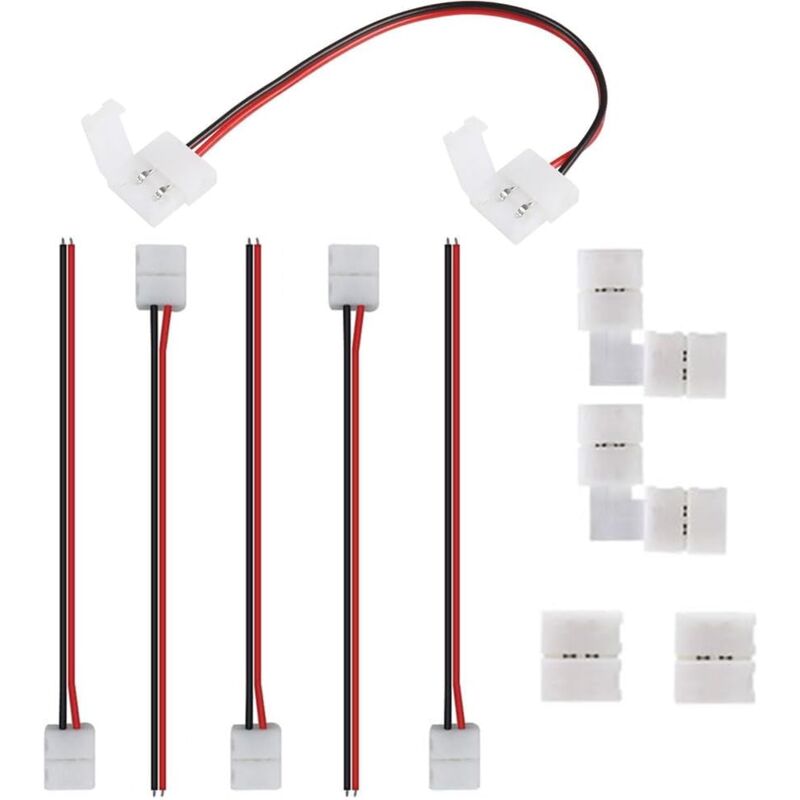 Bluedeer - Frypay 10 Stück 2 polig led Strip Connector, 8mm led Stripe Verbinder Adapter, 2Pin Verbindungskabel Verbinder, für 8mm Breit smd 3528